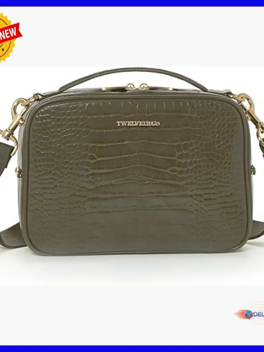 Vegan Leather Crossbody Diaper Clutch with Changing Pad & Organizer Pockets
